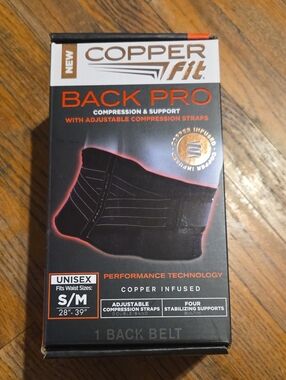 Copper Fit Back Pro Compression Belt - Black (S/M)